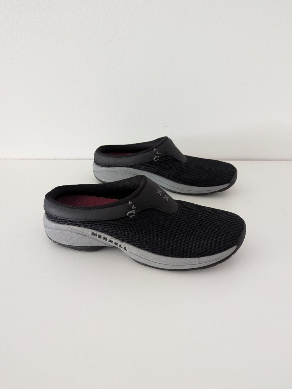 Merrell Encore Breeze Slip On Clog Shoes Women's Size 9 Black Grey Nylon Comfort